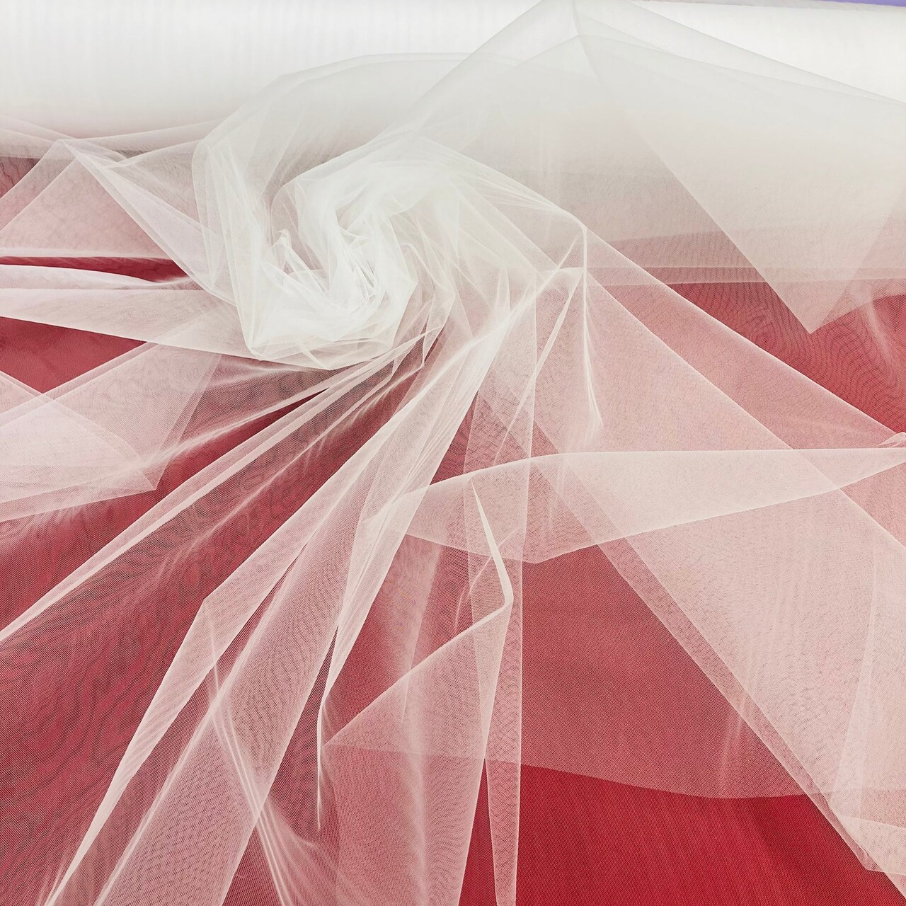 1 Yard Tulle/Net Bridal Veil Mesh Fabric 120" Wide, 100% Nylon Extra-Wide Soft Tulle for Wedding Veils, Gowns & Special Occasion Wear